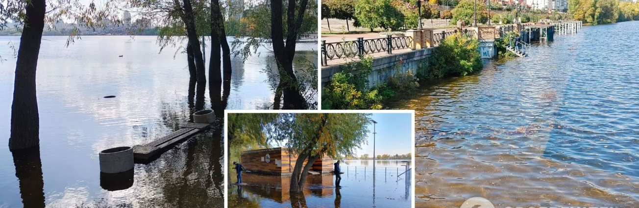 У мережі показали наслідки підйому рівня води в Дніпрі у Києві. Фото